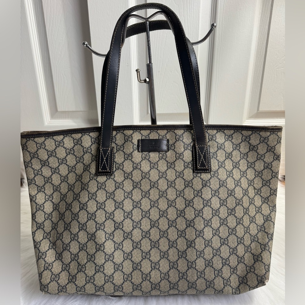 Gucci Beige and Black Patterned Tote